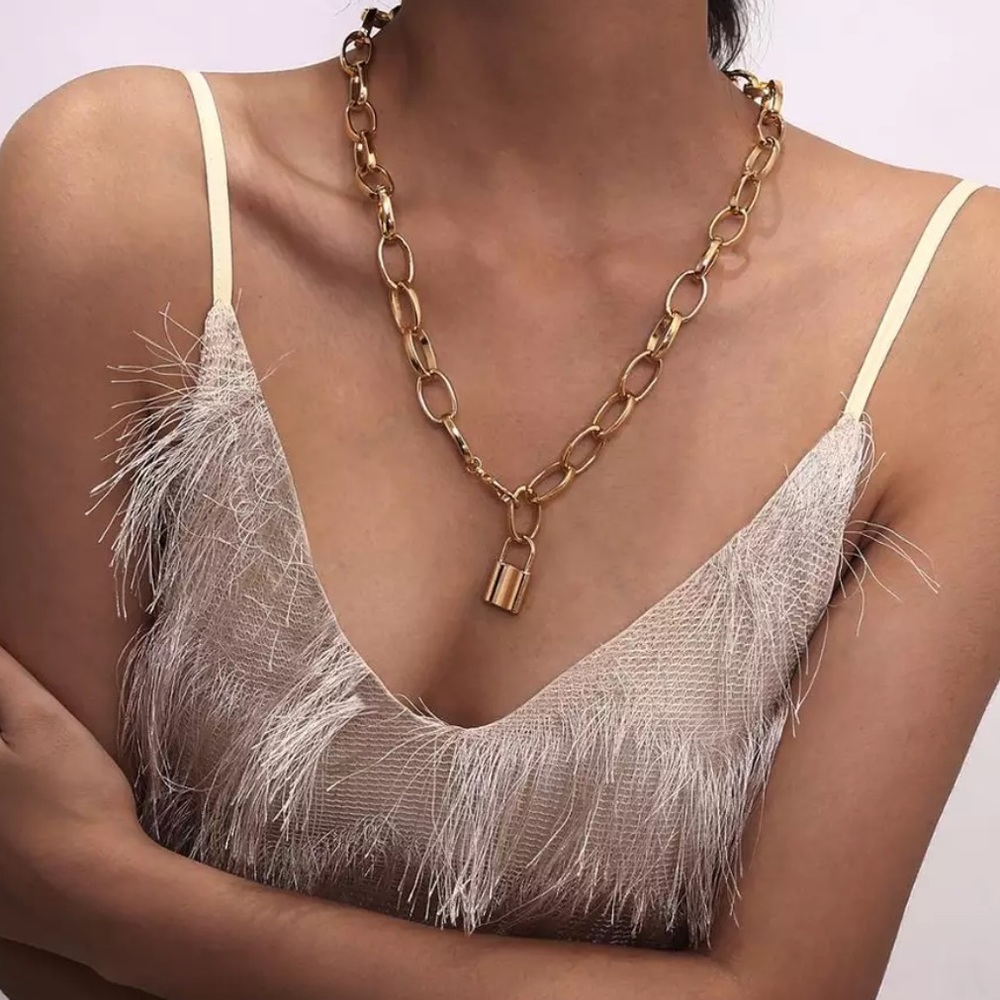 Bohemian Chain Lock Necklace